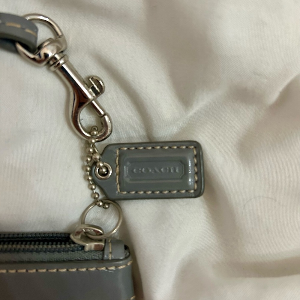 Coach Gray And Brown Circle Pattern Wristlet - image 2